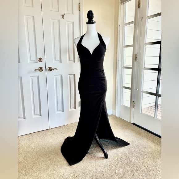 Dresses & Skirts - High Slit Black Cocktail Dress